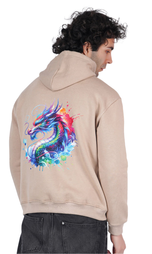 Dragon Beige Oversize Hoodie