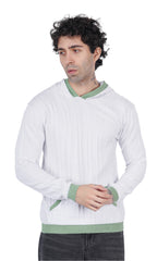 White Pistachio Knitted Hoodie