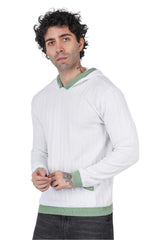 White Pistachio Knitted Hoodie