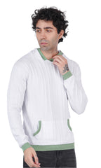 White Pistachio Knitted Hoodie