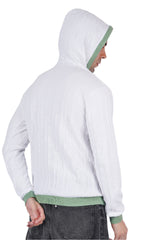 White Pistachio Knitted Hoodie