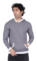 Gray Knitted Hoodie