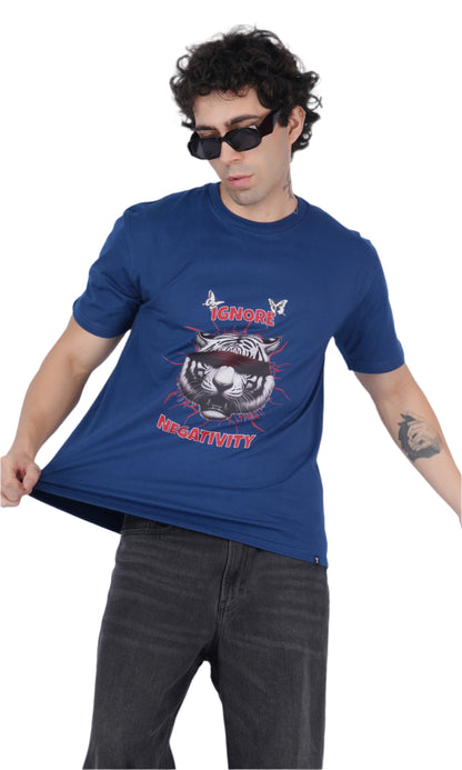 Ignore Negativity Blue Oversize T-shirt