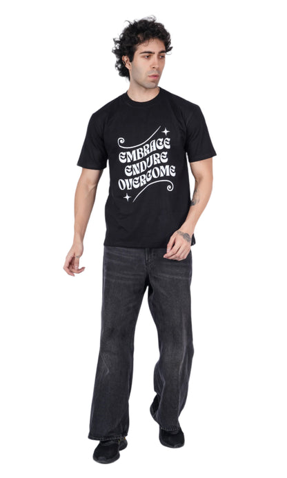 Overcome Black Oversize T-shirt