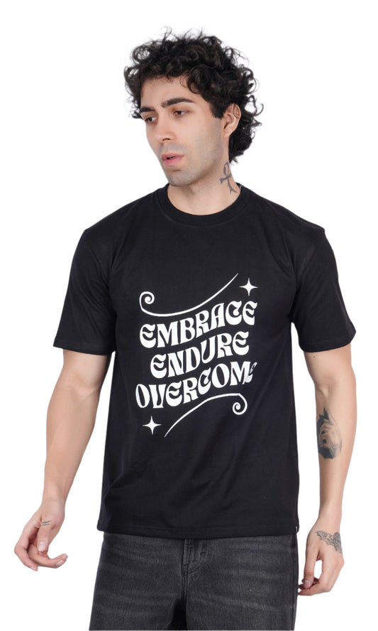 Overcome Black Oversize T-shirt