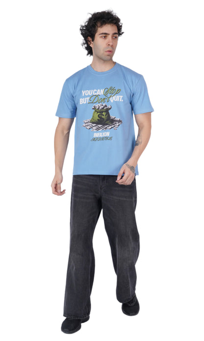 Don't Quit Sky Blue Oversize T-shirt