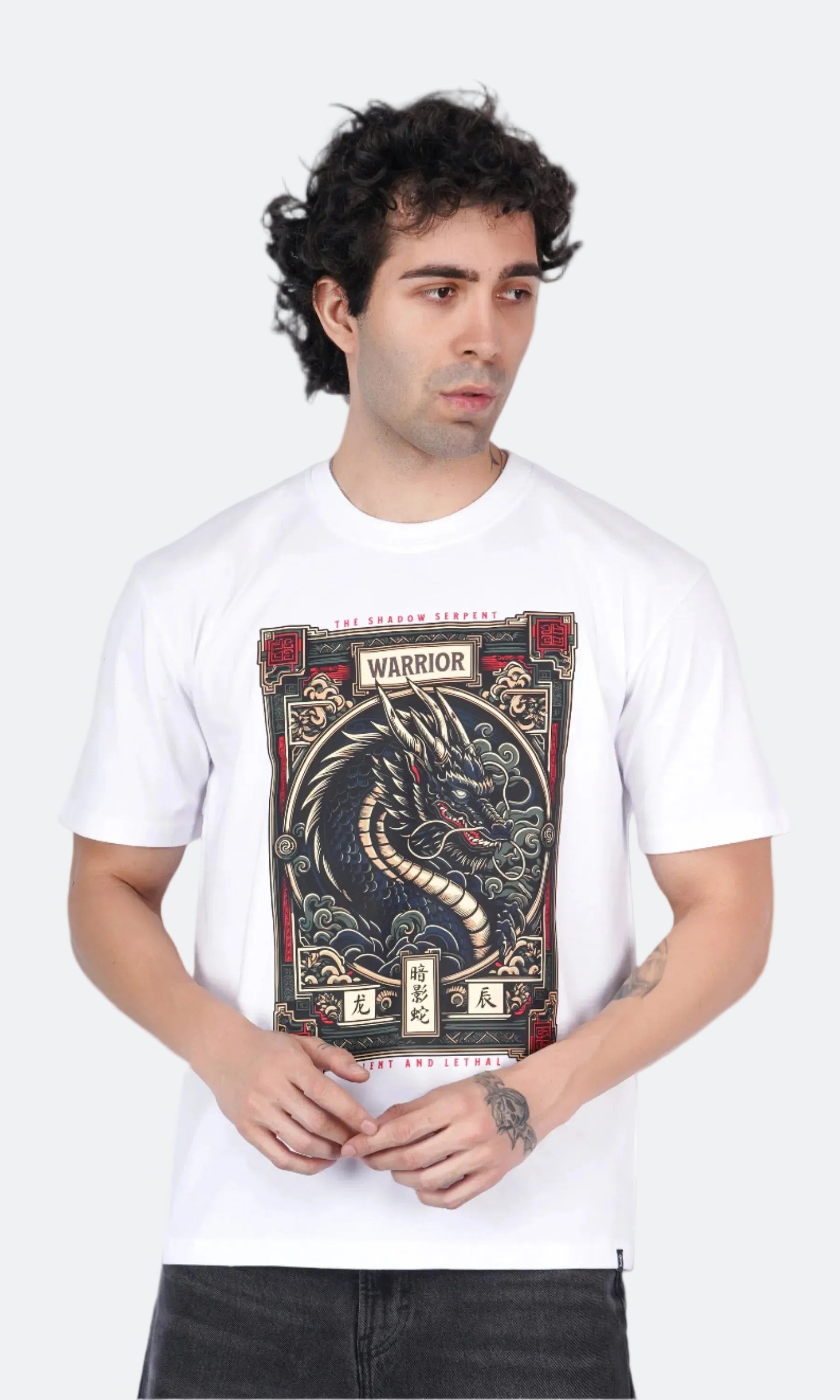Dragon Warrior White Oversize T-shirt