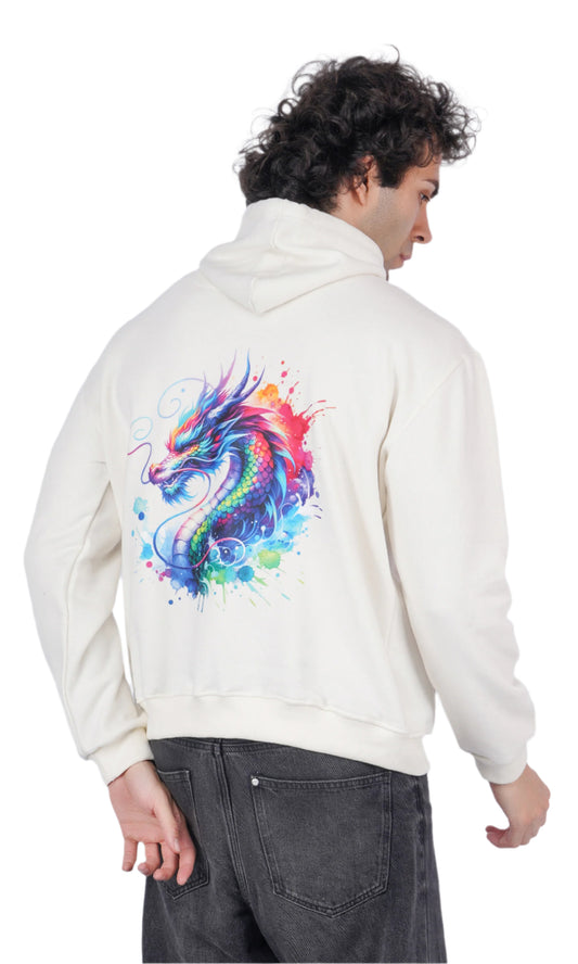 Dragon White Oversize Hoodie