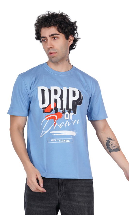 Drip or Drown Sky Blue Oversize T-shirt