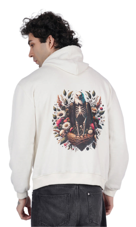 Bald Eagle White Oversize Hoodie