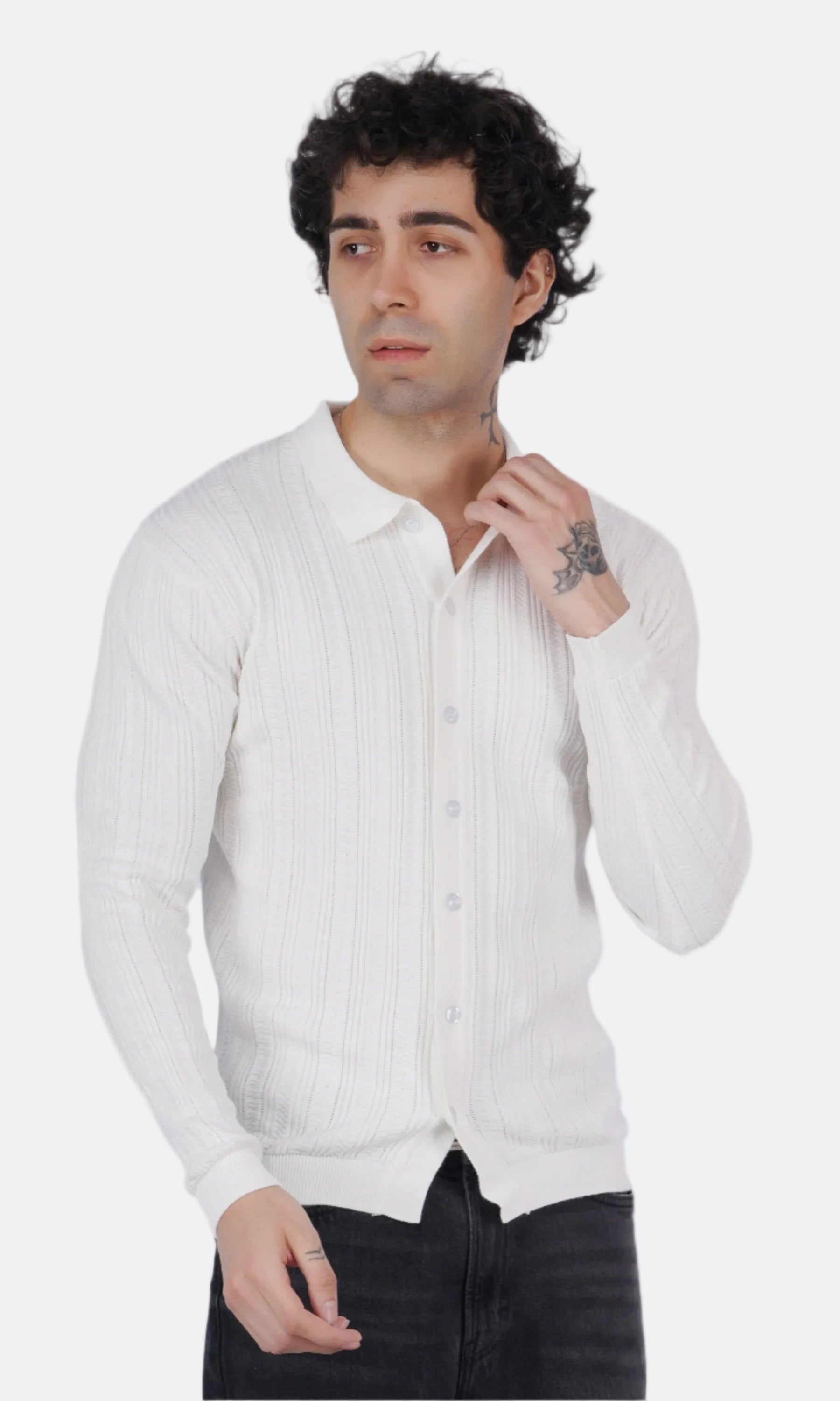 Pearl White Knitted Shirt