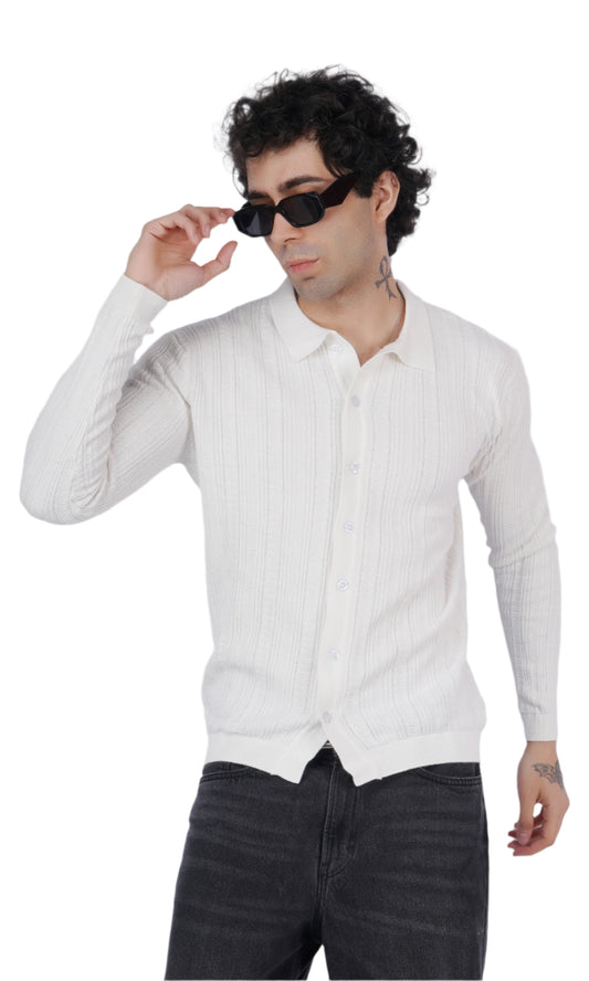 Pearl White Knitted Shirt