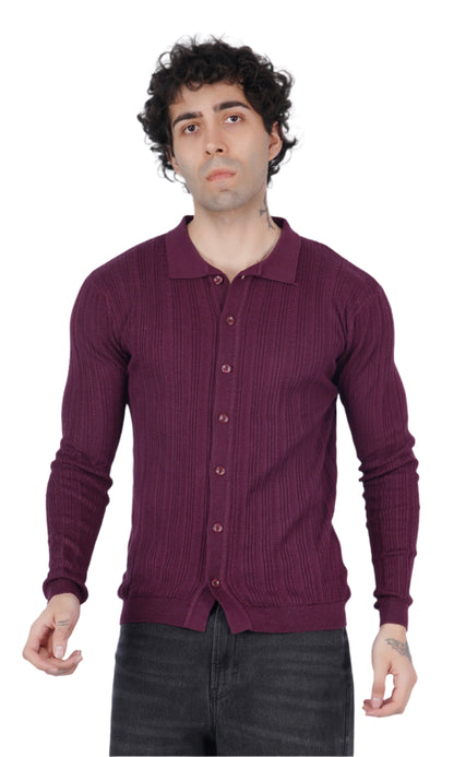 Wine Knitted Shirt