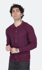 Wine Knitted Shirt