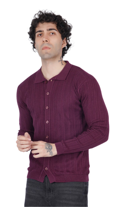 Wine Knitted Shirt