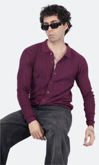 Wine Knitted Shirt