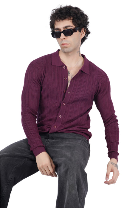 Wine Knitted Shirt