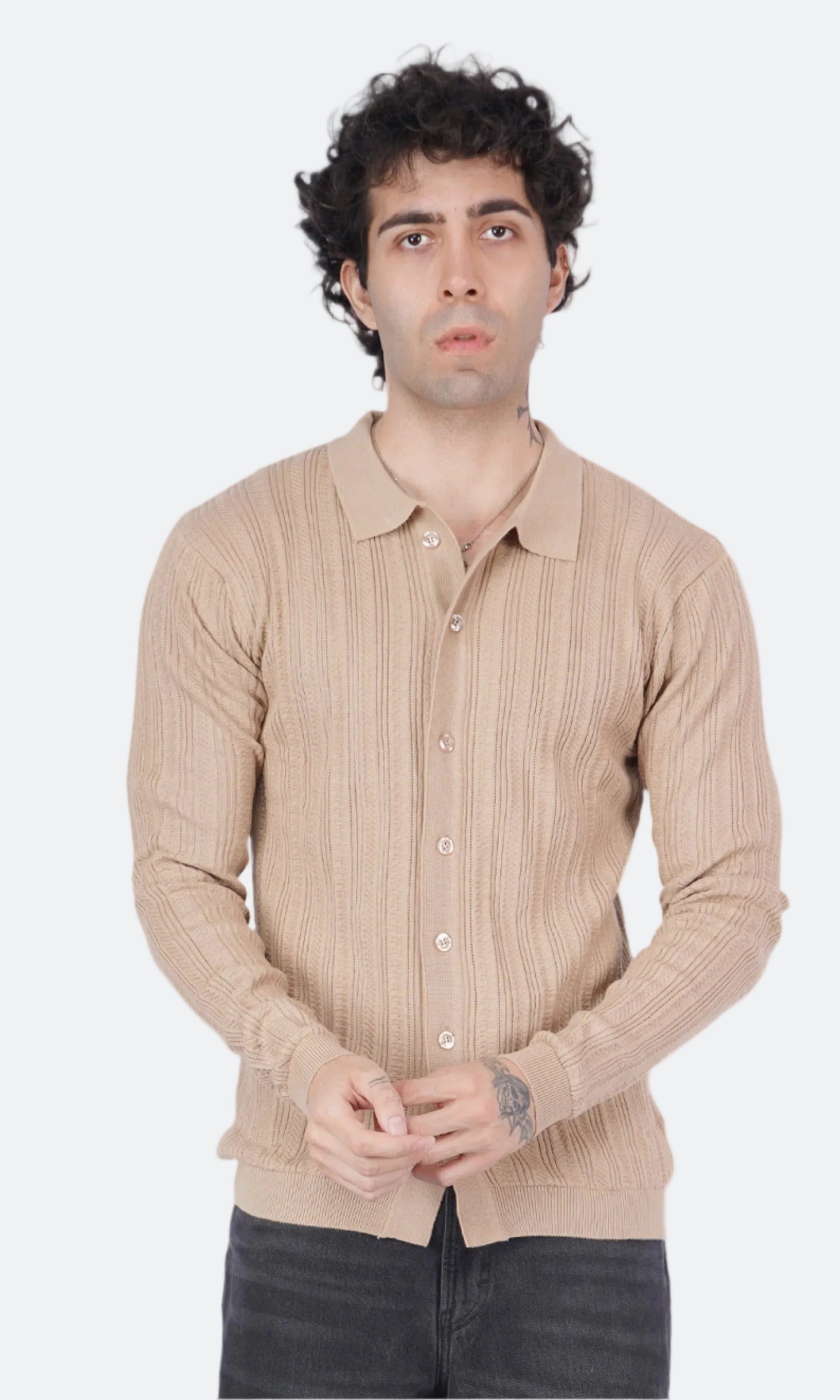 Beige Knitted Shirt