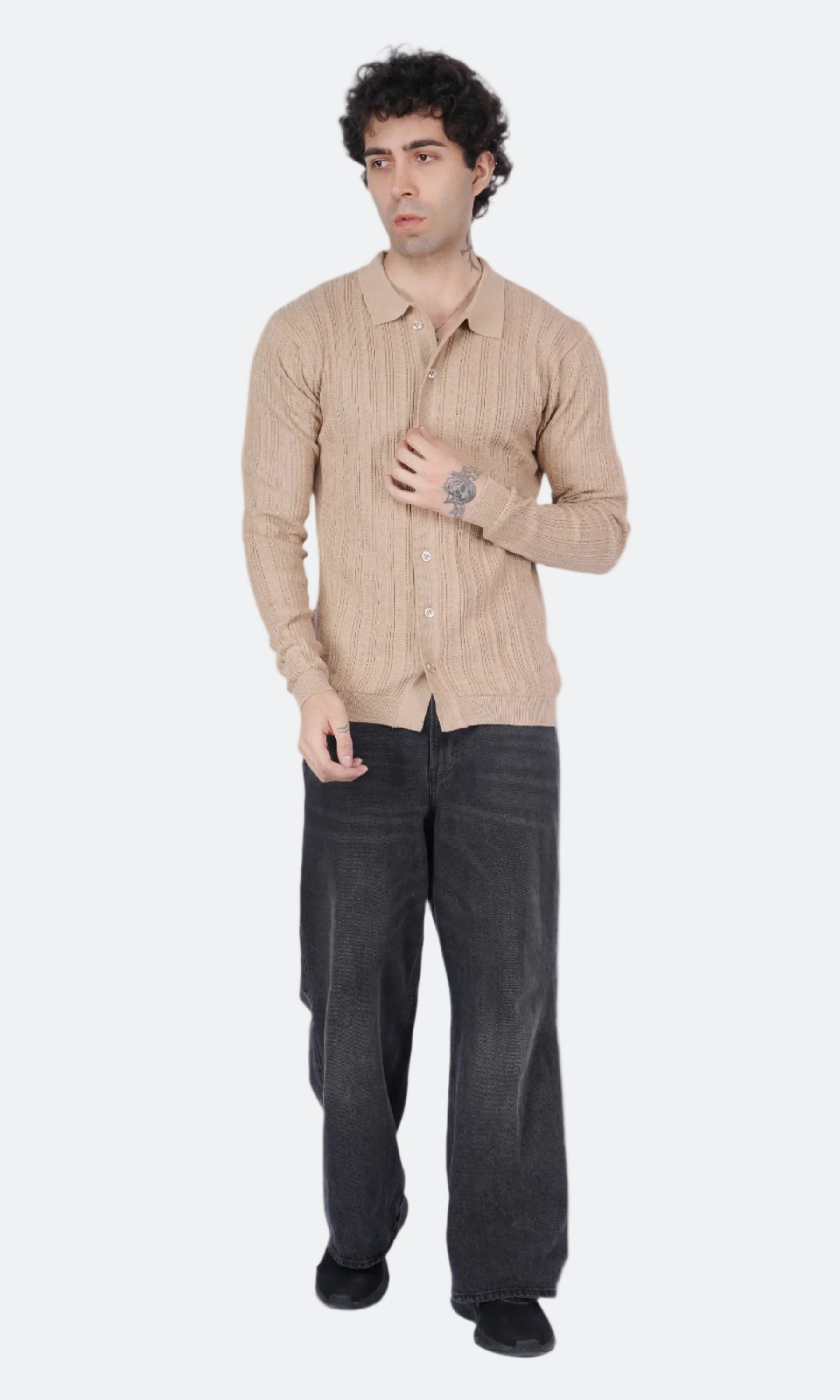 Beige Knitted Shirt