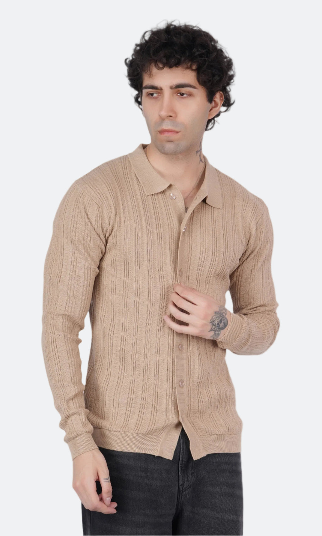 Beige Knitted Shirt