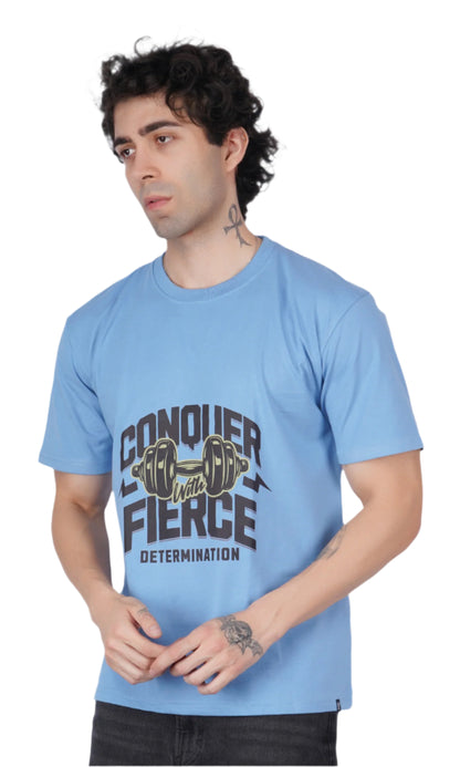 Conquer Sky Blue Oversize T-shirt