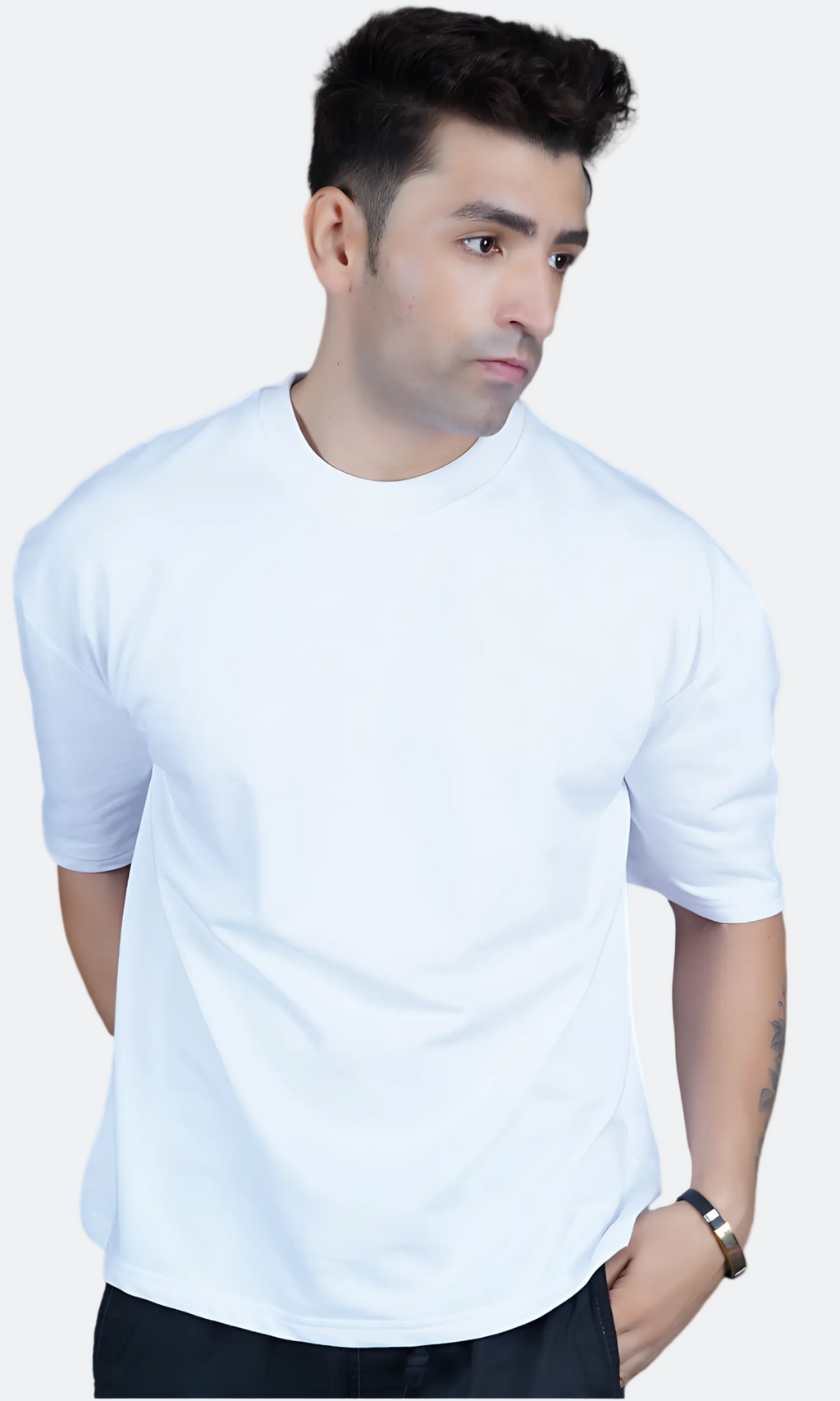 White Down Shoulder T-Shirt