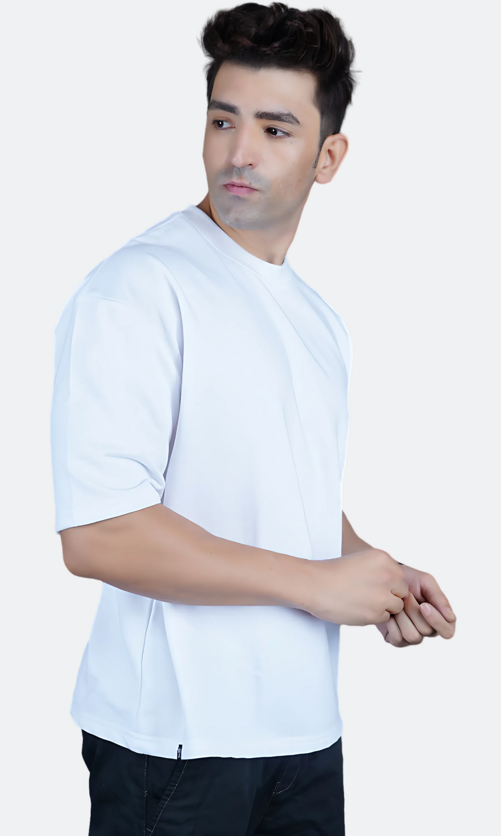 White Down Shoulder T-Shirt