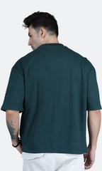 Dark Green Down Shoulder T-shirt