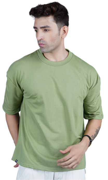 Light green Down Shoulder T-shirt