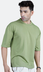 Light green Down Shoulder T-shirt