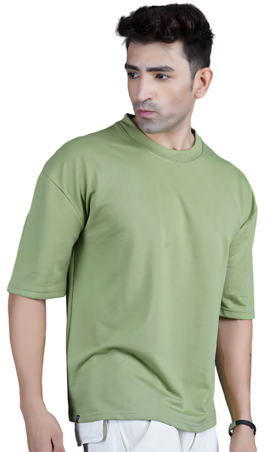 Light green Down Shoulder T-shirt