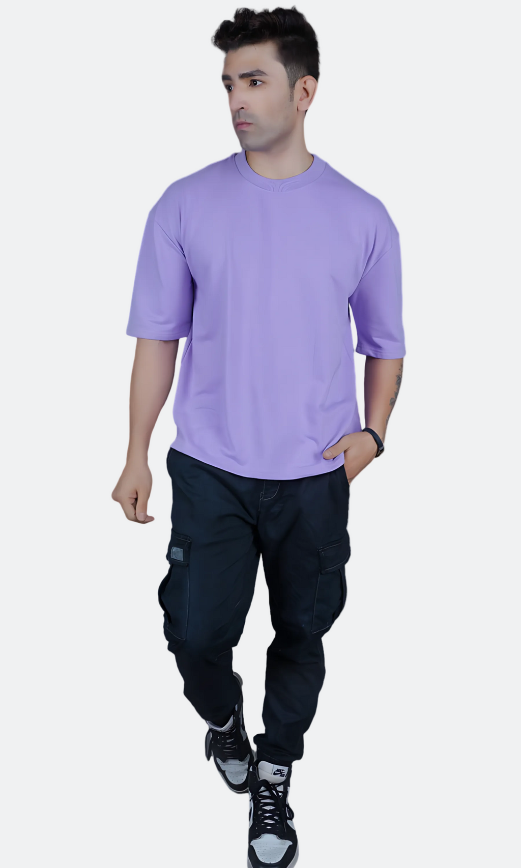 Lavender Down Shoulder T-Shirt
