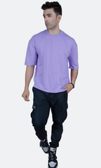 Lavender Down Shoulder T-Shirt