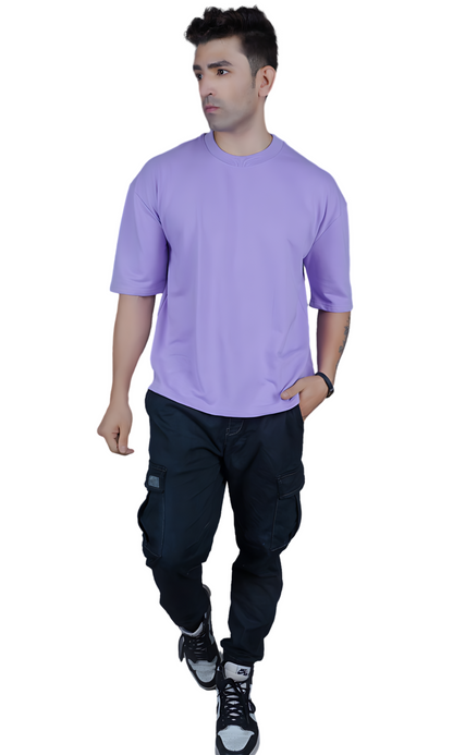 Lavender Down Shoulder T-Shirt