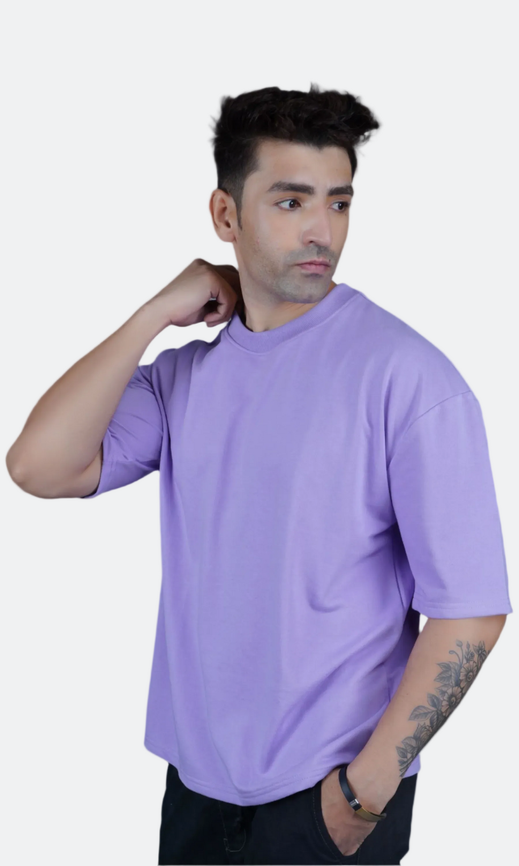 Lavender Down Shoulder T-Shirt
