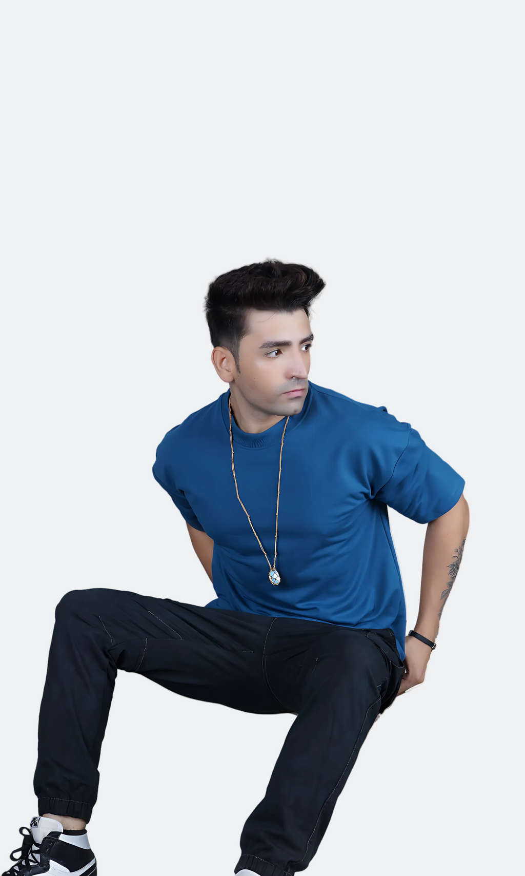 Royal Blue Down Shoulder T-Shirt