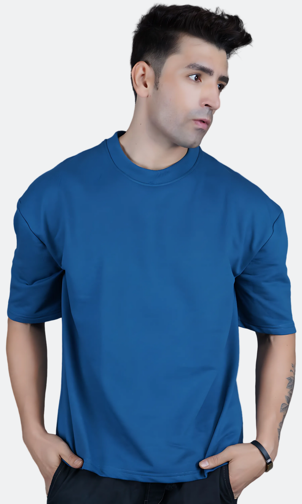 Royal Blue Down Shoulder T-Shirt