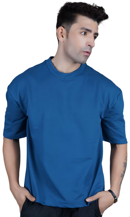 Royal Blue Down Shoulder T-Shirt