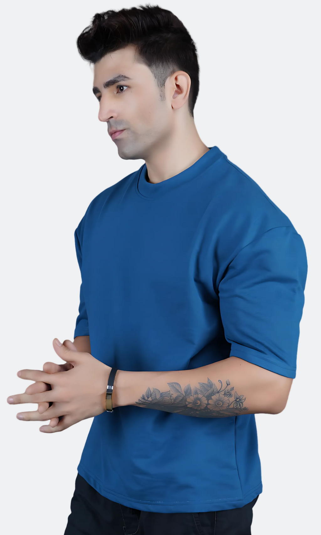 Royal Blue Down Shoulder T-Shirt