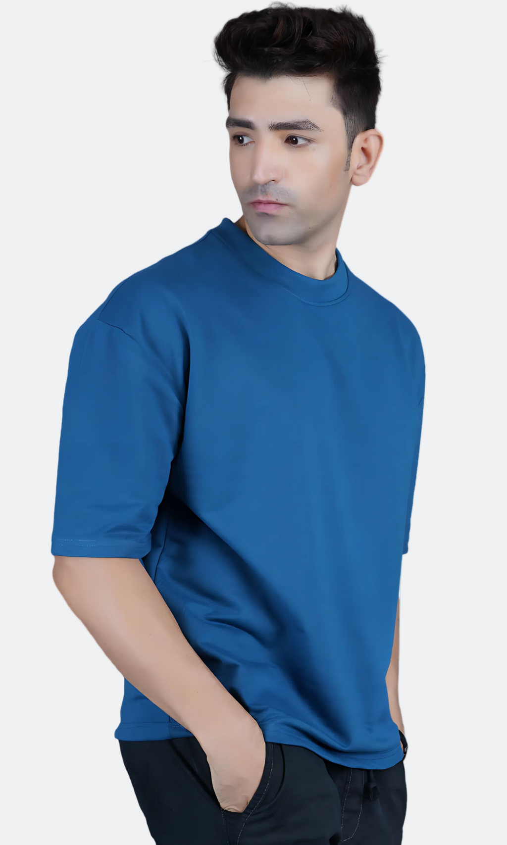 Royal Blue Down Shoulder T-Shirt