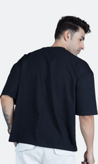 Black Down-Shoulder T-shirt