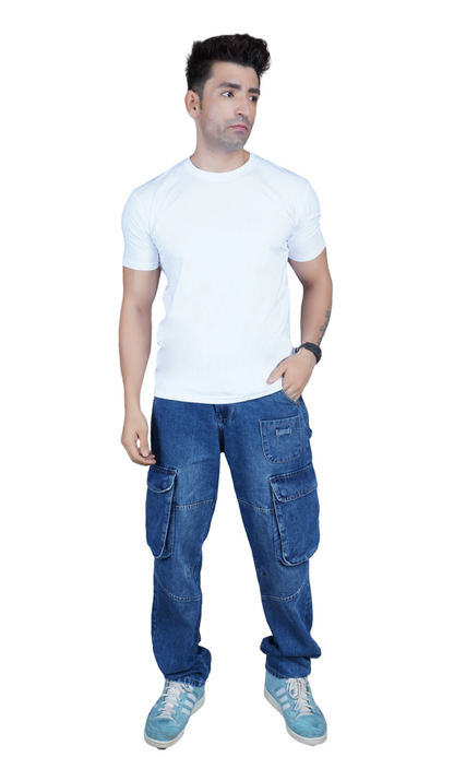 White Cotton Slim Fit T-shirt