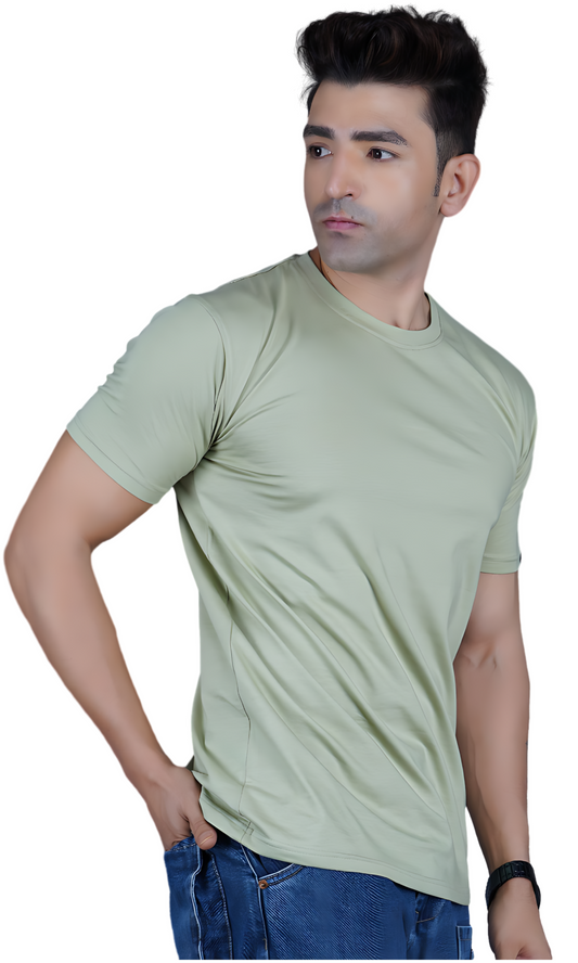 Pistachio Cotton Slim Fit T-shirt