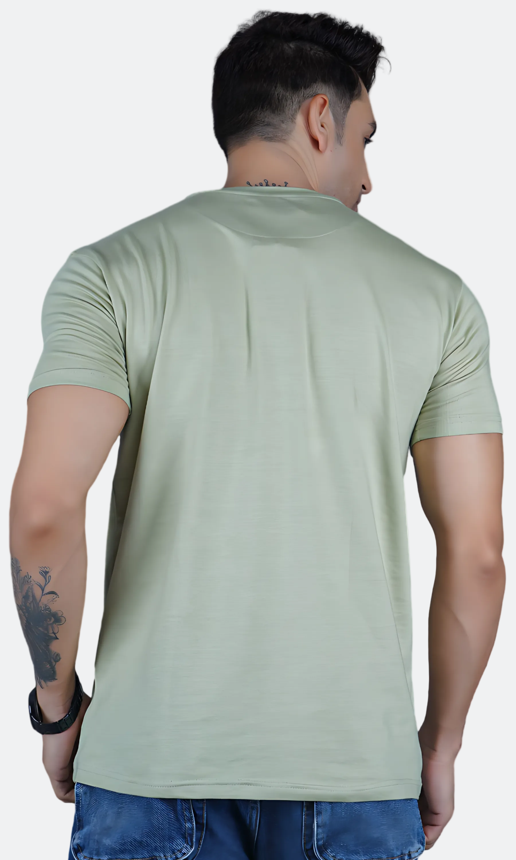 Pistachio Cotton Slim Fit T-shirt