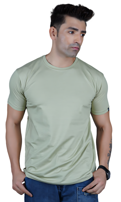 Pistachio Cotton Slim Fit T-shirt
