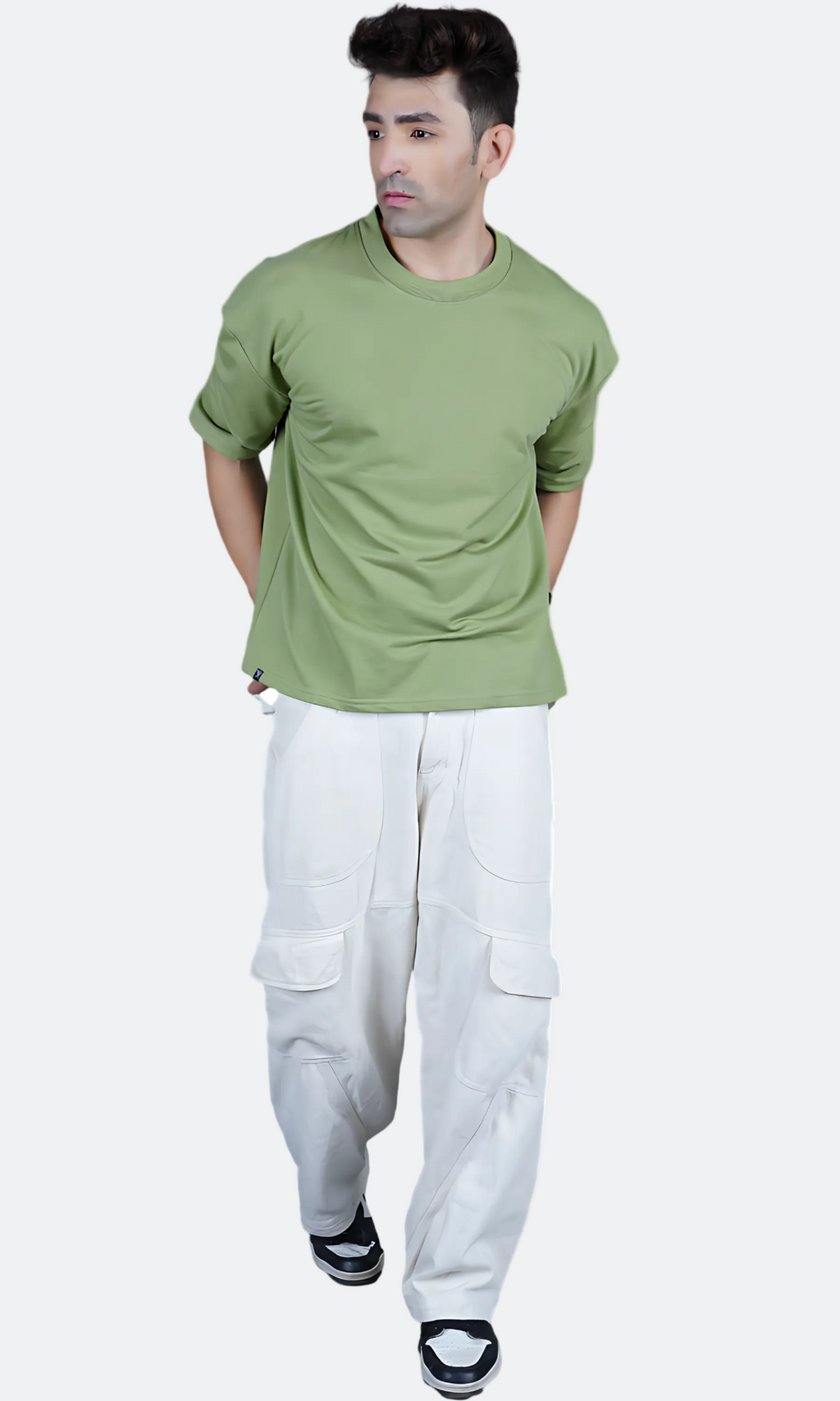 Light green Down Shoulder T-shirt