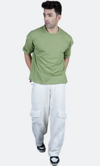 Light green Down Shoulder T-shirt