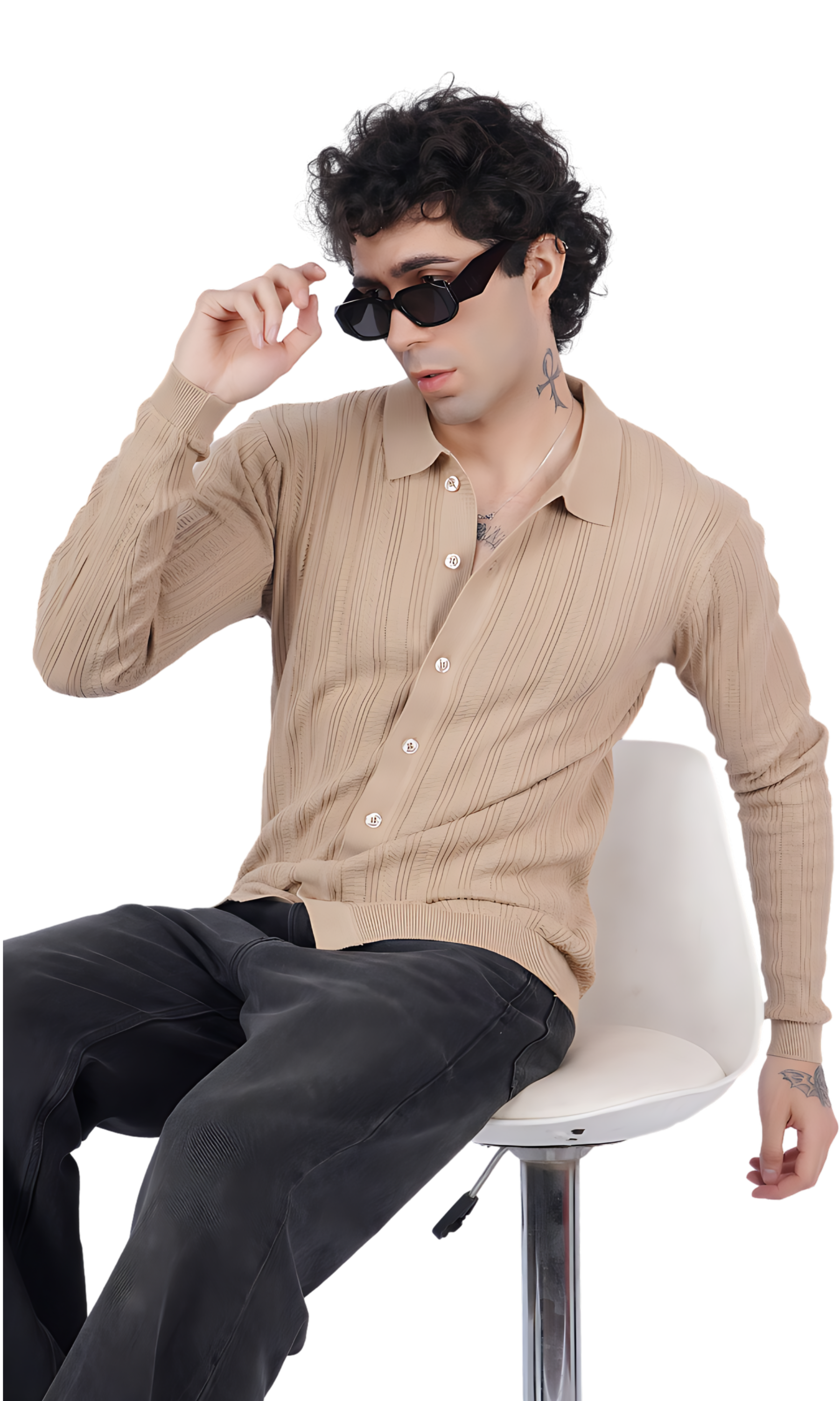Beige Knitted Shirt