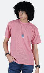 Peach Waffle Knit Oversize T-shirt
