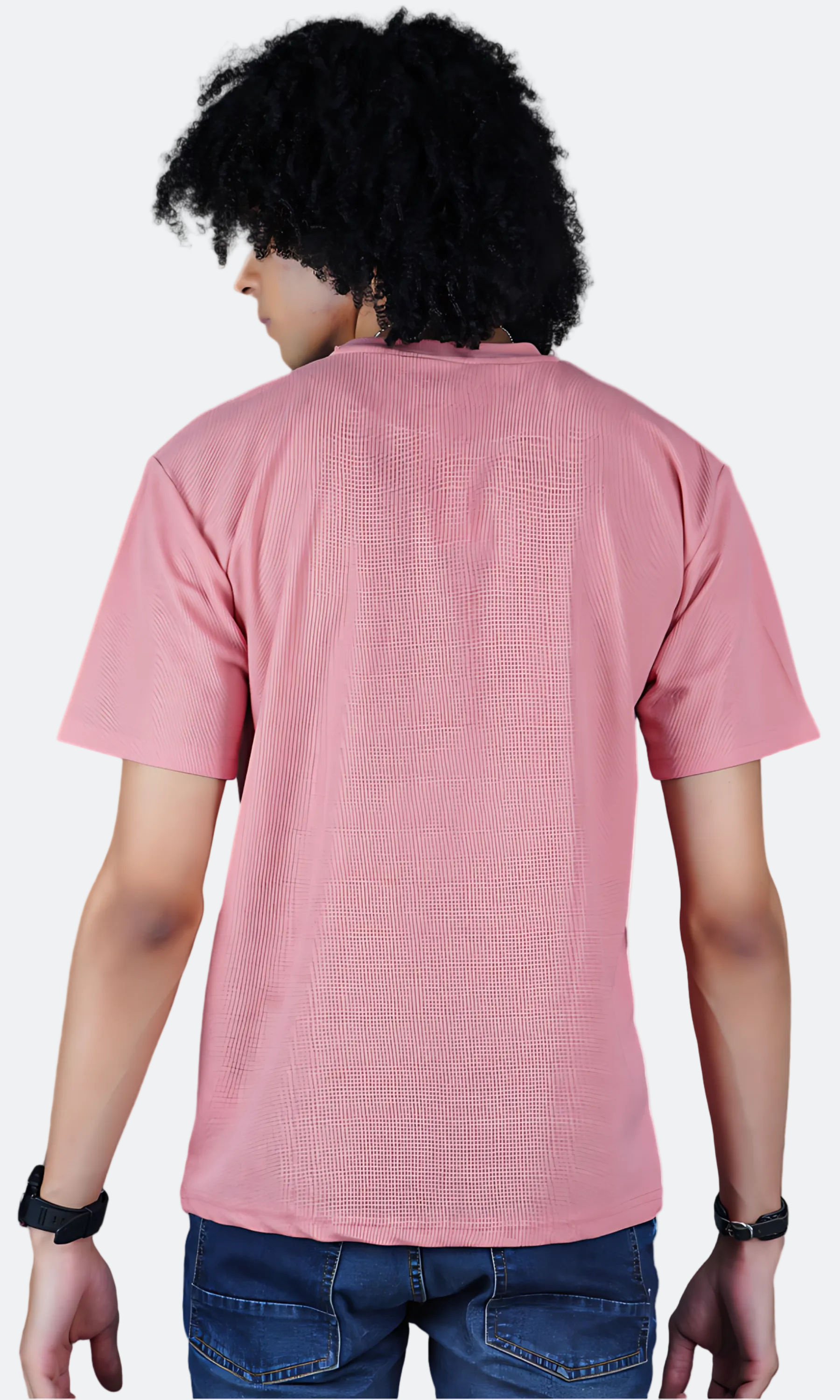 Peach Waffle Knit Oversize T-shirt